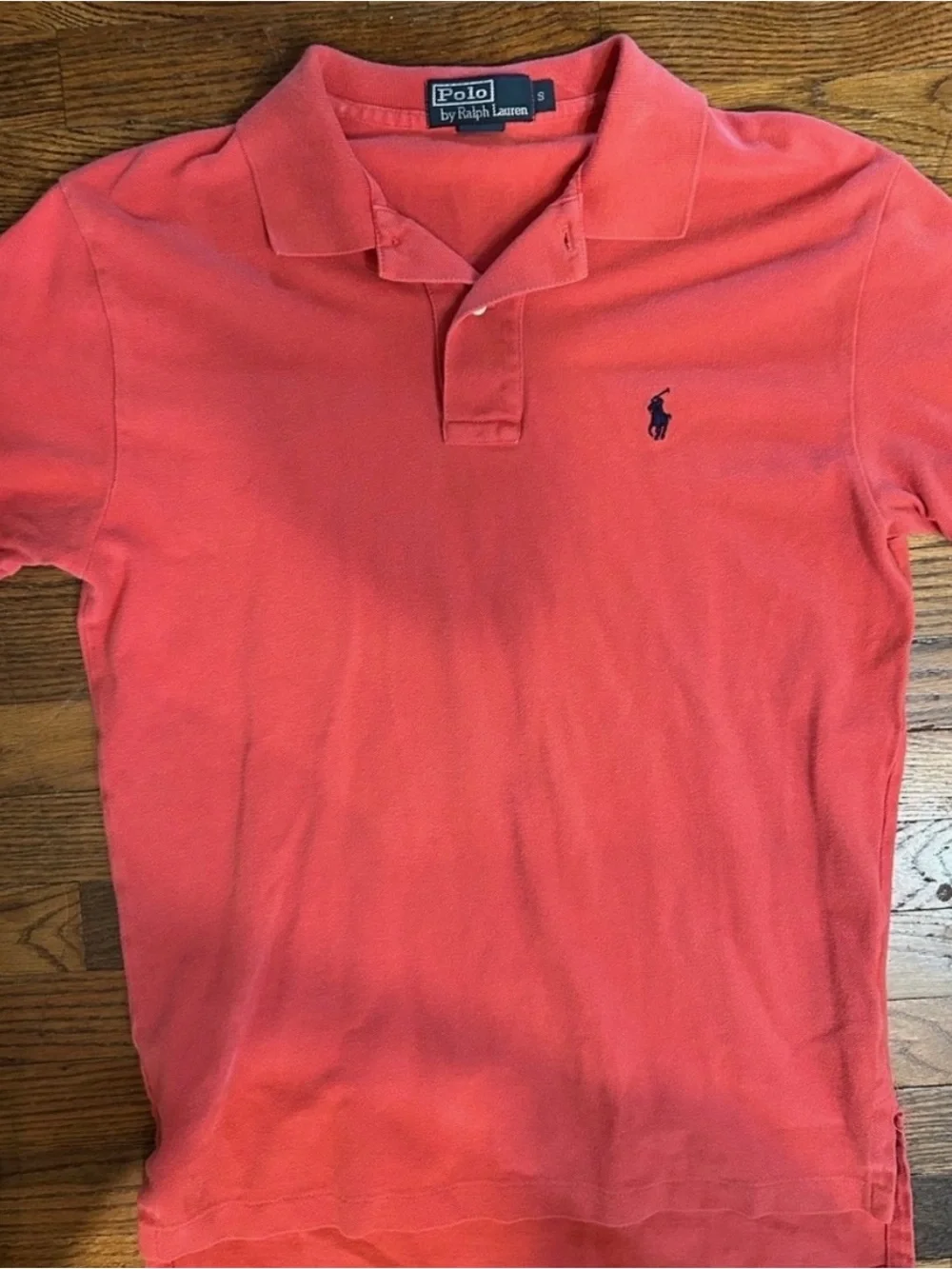 Ralph Lauren Men's Polo Shirt in Coral with Navy Pony